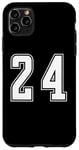 Coque pour iPhone 11 Pro Max Blanc Numéro 24 Équipe Junior Sports Uniforme Numéroté