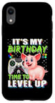 Coque pour iPhone XR It's My Birthday Pig Time to Level Up Jeu vidéo