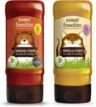 Sweet Freedom Caramel Syrup Pack of 1 X Sweet Freedom Vanilla Syrup Pack of 1