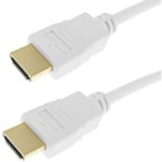 Câble hdmi 1.4 blanc de 2 m avec connexion hdmi-a mâle vers hdmi-a mâle