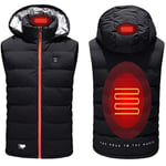 ZWPY USB Recharge Heating Vest,Men Women Cold Resistance Warm Electro-Thermal Cotton Clothes,Winter Electric Clothes with Hood,XXL