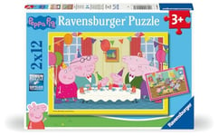 Ravensburger - Puzzle Enfant - Lot de 2 Puzzles 12 pièces – L’Heure de la fête avec Peppa Pig - Dès 3 Ans - Puzzle de qualité supérieure - Carton épais et résistant - Quotidien & Famille - 12004017