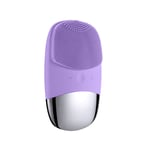 Épurateur de visage en silicone, brosse électrique de nettoyage du visage 3 en 1, masseur facial étanche IPX7, brosse pour le visage rechargeable par USB pour un nettoyage en profondeur, exfoliation douce, dissolvant de points noirs (violet)