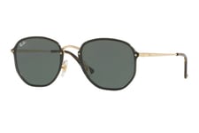 Ray-Ban Rectangular Metal Unisex Sunglasses Polished Gold / Green Classic - Multicolour - One Size