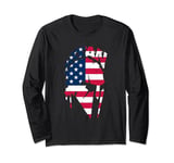 Spartan warrior US American flag. Design USA Vintage Long Sleeve T-Shirt