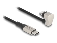 Delock - Lightning-Kabel - Lightning Hane Vinklad Till 24 Pin Usb-C Hane - 1 M - Mfi-Certifierad - Svart, Silver - Vinklad, Up To 480 Mbps