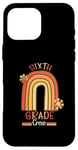 iPhone 16 Pro Max Cute Teacher Back To School First Day of 6th Grade Crew Case