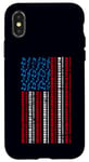 Coque pour iPhone X/XS Clavier électrique drapeau américain 4 juillet pour homme et femme