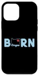 Coque pour iPhone 12 mini Oregon Born with State of Oregon in the word Born