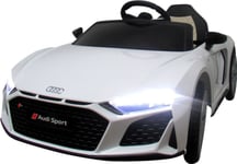 Audi Audi R8 Sport White Batteridrevet Bil Eva Skinnfjernkontroll