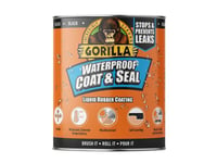 Gorilla Glue Waterproof Coat & Seal Liquid Rubber Coating Black 473ml GRGPSPBL4