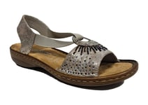 Rieker Summer Sandals Womens Jewelled Holiday Shop Mules Size 3 4 5 6 7 8