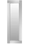 Trevina Full Length Silver Glass Framed Bevelled Wall Mirror (48x16), 119 x 38