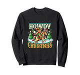 Howdy Christmas Gingerbread Man Cowboy Ride Horse Western Sweatshirt