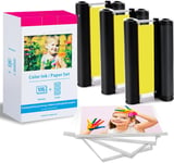 Recharge Canon Selphy Cp1500 Cp1300 Kp-108In 3115B001(Aa) Papier Photo Et Cartouche, Compatible Canon Papier Photo Et Cartouche Pour Cp1200 Cp1000 Cp910, 3 Cartouche Et 108 Papier Photo (100X148Mm)