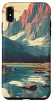 Coque pour iPhone XS Max Rocky Mountain Lake Vintage Paysage graphique