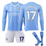 23-24 Winter Manchester City Home Vuxen and Barn fotbollsdräkt nr 17 DE BRUYNE L