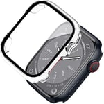 Miimall Case Compatible with Apple Watch Series 9/8/7 45mm Tempered Glass Screen Protector, Ultra-Thin Hard PC Shockproof All-Around Bumper Shell Protective Cover for Apple Watch 45mm-Clear