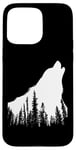 Coque pour iPhone 15 Pro Max Wilderness White Silhouette Loup