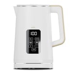 Cello Electric Digital Kettle with Temperature Control, 3000W Rapid Boil, LED Display, Cordless White Design BPA-Free, 1.7L Capacity, Auto Shut-Off and Boil Dry Protection 2024 Model