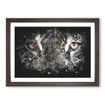 Big Box Art Eye of The Tiger Paint Splash Framed Wall Art Picture Print Ready to Hang, Walnut A2 (62 x 45 cm)