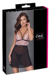 Cottelli LINGERIE Babydoll Black Pink Fun Sheerness with a lot of Sex Appeal