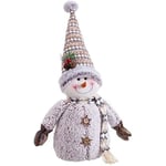 Snowman - LOLAHOME - 39 cm - Brunt och vitt tyg - Inredning - Jul