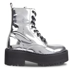 Stövletter Tommy Jeans Tjw Flatform Zip Up Metallic EN0EN02403 Grå