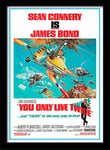 James Bond You Only Live Twice One Sheet A3 Framed Print, black