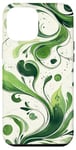 iPhone 14 Plus Green Nature Plants White Backround Swirling Pattern Case