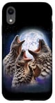 Coque pour iPhone XR 3 Pangolin hurlant à la lune pour amoureux des animaux en danger