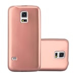 cadorabo Coque pour Samsung Galaxy S5 Mini / S5 Mini DUOS en Metallic Or Rose - Housse Protection Souple en Silicone TPU avec Anti-Choc et Anti-Rayures - Ultra Slim Fin Gel Case Cover Bumper