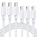 Elegear USB C to Lightning Cable for iPhone 13/12/11/SE/X/Xs/XR/8/7/6/5 and iPad Series, Fast Charging Type C Cord (MFi Certified), New Fast Charger Cable Support Power Delivery, 2m/6ft, 3 Pack, White