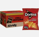 Doritos Crisps Box of 32 x 40g Chilli Heatwave vegetarian - Full Box - Tracked