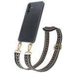 Boho Phone Band For Samsung Galaxy A35 Removable Strap Case Cover Gray / Black