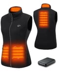 HEWINZE Polaire Gilet chauffant Femmes avec batterie incluse, veste chauffage usb, utilisée pour le ski, le camping, la pêche sur glace et d'autres activités de plein air