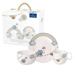 Villeroy & Boch - Boho kids "Walk like an elephant" children's crockery set 3 pieces, children's crockery porcelain and stainless steel cutlery, crockery set for children, dishwasher-safe, microwave-safe, multicoloured