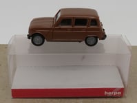 rare MICRO HERPA HO 1/87 RENAULT 4 R4 4L MARRON FONCE CHOCOLAT #020190 IN BOX