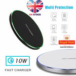 Uk Qi Wireless Charger Charging Pad For Samsung S6 S7 Edge S8 S9 S10 S20