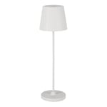 Eglo Lampe de table extérieure LED Cabozo, éclairage d'extérieur à intensité variable, luminaire pour terrasse et jardin, sans fil, port USB, plastique blanc, blanc chaud, IP44