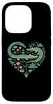 iPhone 14 Pro Cute Alligator Heart Crocodile Gator for Kids Case