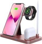 Lechly Wireless Charger, 4 in 1 induktiivinen latausasema Apple Watch Airpods Prolle, Qi-sertifioitu langaton laturi iPhone 12/SE/11/X/XS Max/8, Samsung Galaxy S20/S10