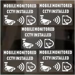 5 x Mobile Monitored CCTV Installed Stickers Internal Ring Doorbell Warning Sign
