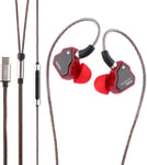 7Hz Salnotes Zero Hifi ¿¿couteurs Intra-Auriculaires De 10 Mm Dynamiques Iem Avec Diaphragme En M¿¿tal Composite, Cable Ofc 2 Broches D¿¿tachable (Rouge, Avec Mic, Type C)