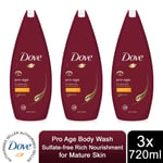 Dove Body Wash Skin Natural Moisturising Cream Caring/Pampering/ProAge, 720ml