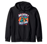 Retro We Won't Back Down Florida Fun Fear The Chomp Gator Zip Hoodie