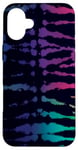 iPhone 16 Plus Tiedye Blue, Purple, Cyan, Hippie Punk Rock Tie Dye Case