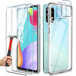 Fodral till Samsung Galaxy A52 4G-5G A52s silikon + 2 härdat glas och 2 bakre kameraskydd Transparent