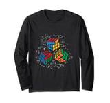 Cool Math Rubik Rubix Rubics Player Cube Math Lovers Long Sleeve T-Shirt