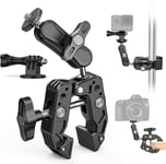 Super Clamp Pince pour appareil photo avec trous filetés 1/4 et 3/8, mini bras magique avec Super Clamp, bras à rotule à 360° pour appareil photo DLSR, Gopro, Action Cam, moniteur, lumière LED